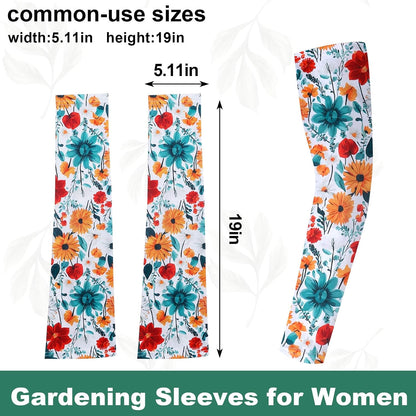 1 Pair White Flower Gardening Sleeves for Women Man