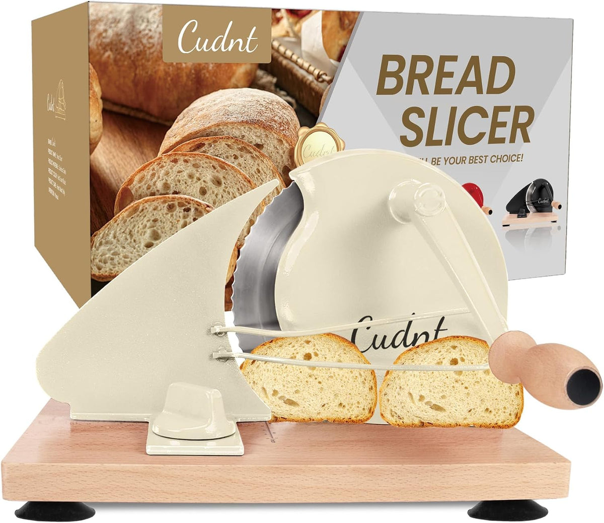 Manual Bread Slicer for Homemade Sourdough Bread with Metal Rails