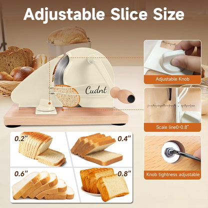 Manual Bread Slicer for Homemade Sourdough Bread with Metal Rails