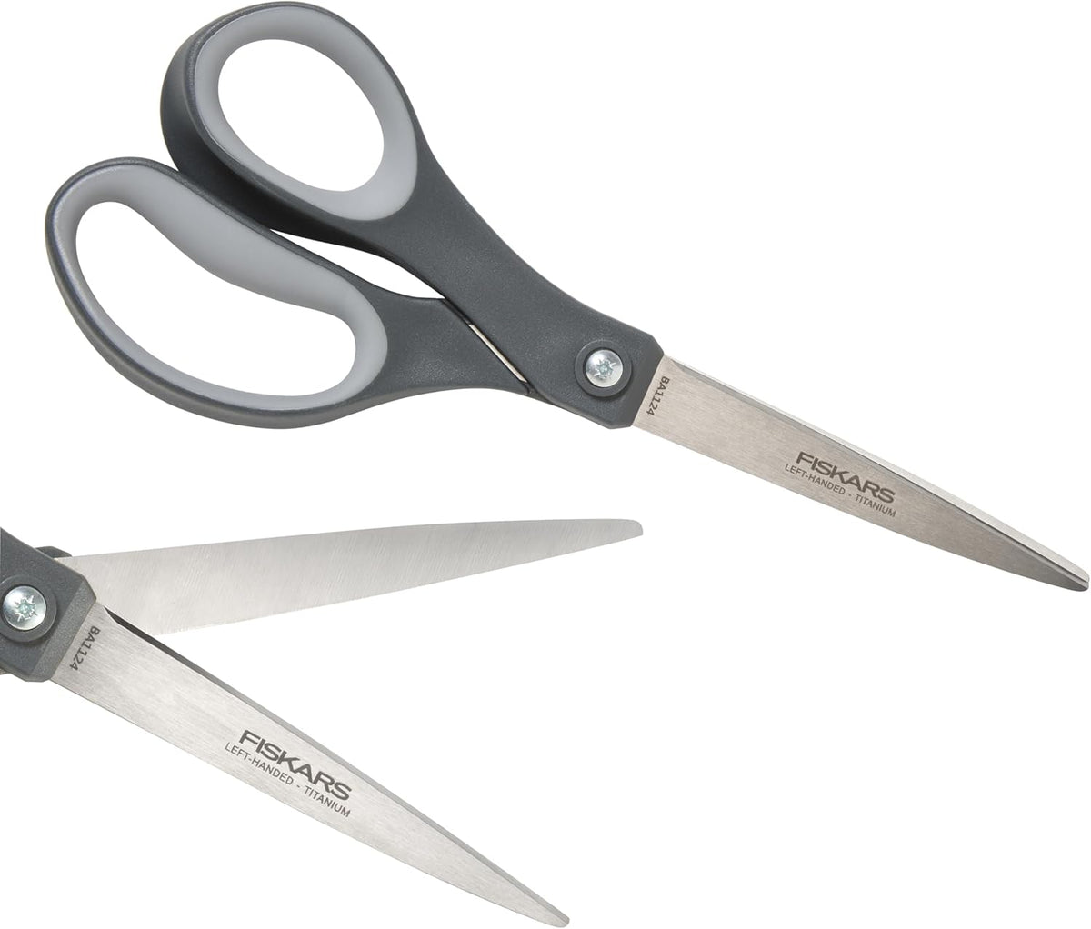 8" Non-Stick Titanium SoftGrip All Purpose Scissors for Office | Stainless Steel Blades for Paper, Cardboard, Tape & Glue, Everyday Cutting Tasks, Home, Office, and Arts & Crafts, Gray