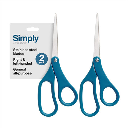 8" Non-Stick Titanium SoftGrip All Purpose Scissors for Office | Stainless Steel Blades for Paper, Cardboard, Tape & Glue, Everyday Cutting Tasks, Home, Office, and Arts & Crafts, Gray