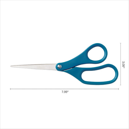8" Non-Stick Titanium SoftGrip All Purpose Scissors for Office | Stainless Steel Blades for Paper, Cardboard, Tape & Glue, Everyday Cutting Tasks, Home, Office, and Arts & Crafts, Gray