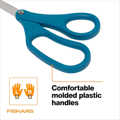 8" Non-Stick Titanium SoftGrip All Purpose Scissors for Office | Stainless Steel Blades for Paper, Cardboard, Tape & Glue, Everyday Cutting Tasks, Home, Office, and Arts & Crafts, Gray