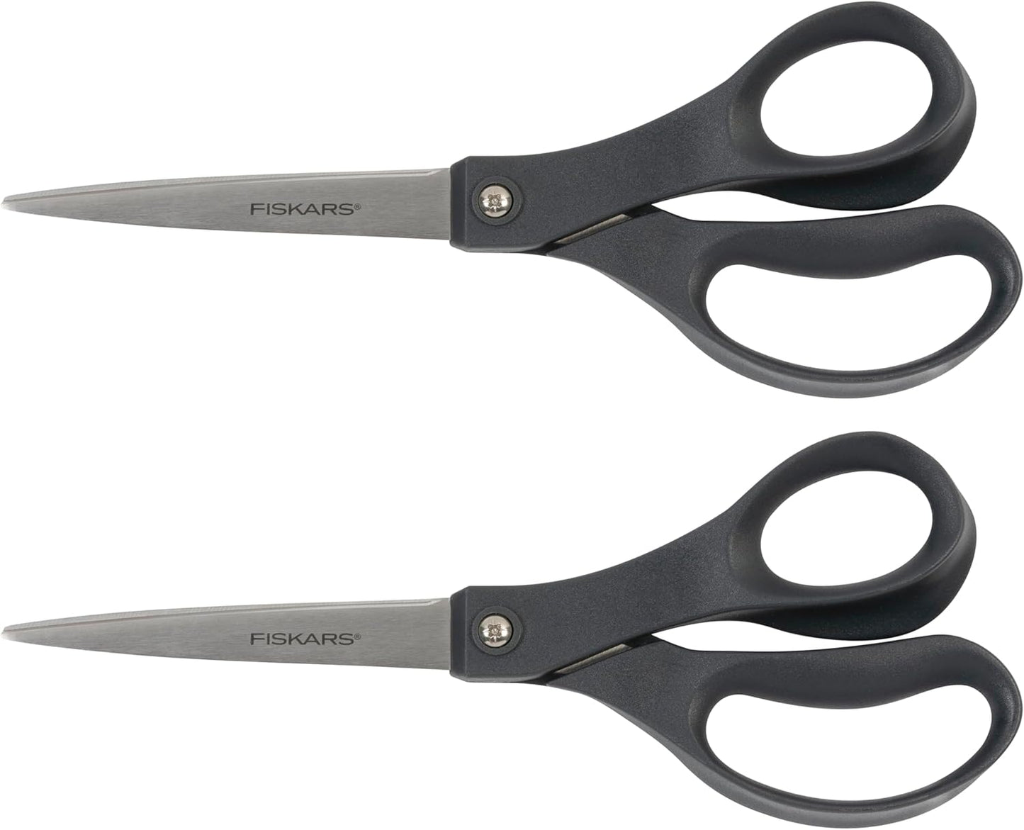 8" Non-Stick Titanium SoftGrip All Purpose Scissors for Office | Stainless Steel Blades for Paper, Cardboard, Tape & Glue, Everyday Cutting Tasks, Home, Office, and Arts & Crafts, Gray