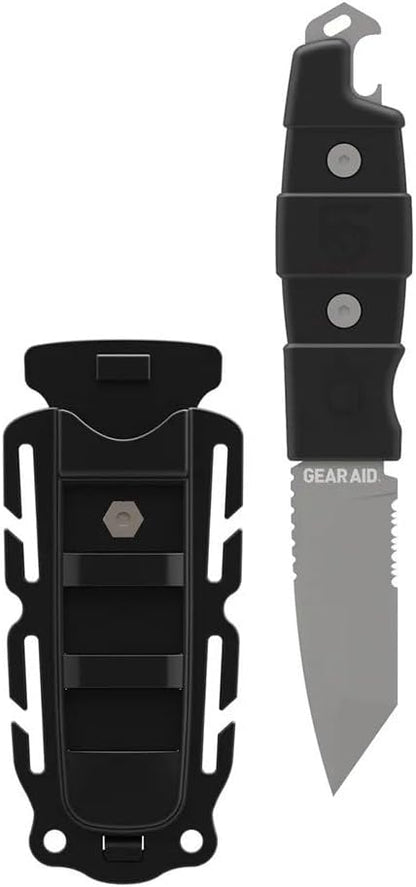Kotu Tanto Fixed Blade Knife for the Outdoors with Quick Release Sheath, Titanium-Coated 3” Blade