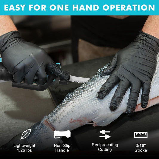 12V Cordless Electric Fillet Knife, 8" & 10" Razor-Sharp Blades | 2.0Ah Built-in Battery, Type-C Charge, Non-Slip Ergonomic Handle, Safety Lock, Portable Storage Case for Fishing Filleting
