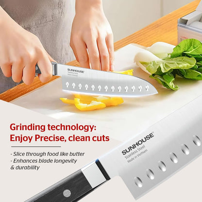 7 Inch Santoku Knife - Japanese AUS-8 High Carbon Steel Professional Chef Knife - Kitchen Gadgets 2026, Apartment Essentials, Mothers Day Gift for Mom Wife Her