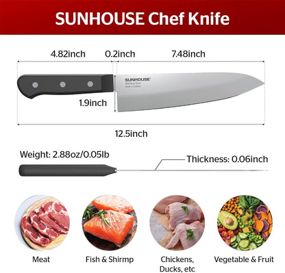7 Inch Santoku Knife - Japanese AUS-8 High Carbon Steel Professional Chef Knife - Kitchen Gadgets 2026, Apartment Essentials, Mothers Day Gift for Mom Wife Her