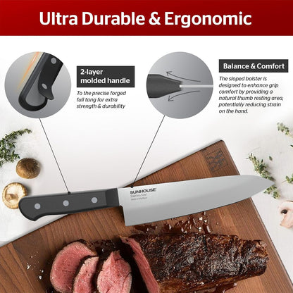 7 Inch Santoku Knife - Japanese AUS-8 High Carbon Steel Professional Chef Knife - Kitchen Gadgets 2026, Apartment Essentials, Mothers Day Gift for Mom Wife Her