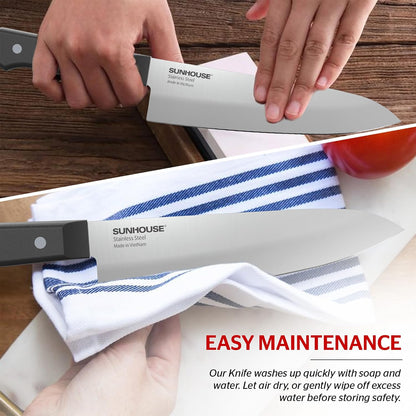 7 Inch Santoku Knife - Japanese AUS-8 High Carbon Steel Professional Chef Knife - Kitchen Gadgets 2026, Apartment Essentials, Mothers Day Gift for Mom Wife Her
