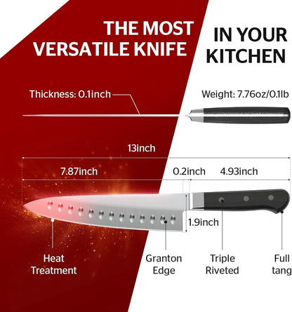 7 Inch Santoku Knife - Japanese AUS-8 High Carbon Steel Professional Chef Knife - Kitchen Gadgets 2026, Apartment Essentials, Mothers Day Gift for Mom Wife Her