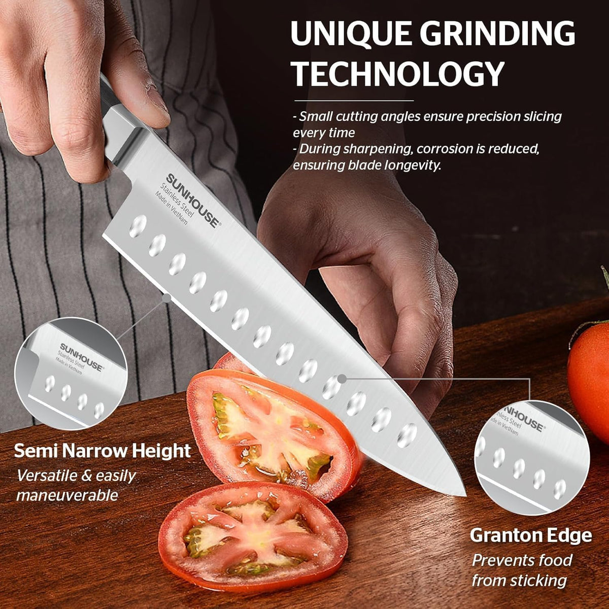 7 Inch Santoku Knife - Japanese AUS-8 High Carbon Steel Professional Chef Knife - Kitchen Gadgets 2026, Apartment Essentials, Mothers Day Gift for Mom Wife Her