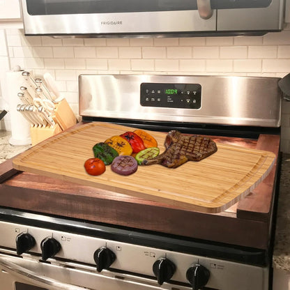 30" Extra Large Bamboo Cutting Boards for Kitchen, Wooden Chopping Board with Juice Groove, Reversible Butcher Block Cutting Board Carving Board for Meat Turkey Veggies, 30 x 20 Inch