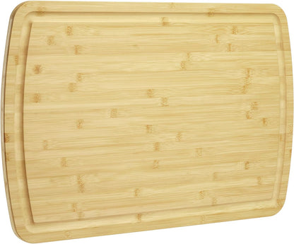 30" Extra Large Bamboo Cutting Boards for Kitchen, Wooden Chopping Board with Juice Groove, Reversible Butcher Block Cutting Board Carving Board for Meat Turkey Veggies, 30 x 20 Inch