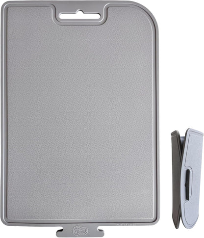 Korean Made Thick Silicone Double-Sided Usable Cutting Board 14.3" x 9.7" Foldable Design Drip Groove Grip Handle Dishwasher Safe 1PCS Gift for Mom (Mint) Stocking Stuffer