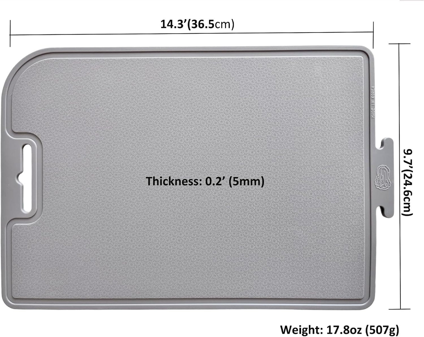 Korean Made Thick Silicone Double-Sided Usable Cutting Board 14.3" x 9.7" Foldable Design Drip Groove Grip Handle Dishwasher Safe 1PCS Gift for Mom (Mint) Stocking Stuffer