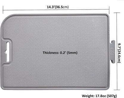 Korean Made Thick Silicone Double-Sided Usable Cutting Board 14.3" x 9.7" Foldable Design Drip Groove Grip Handle Dishwasher Safe 1PCS Gift for Mom (Mint) Stocking Stuffer