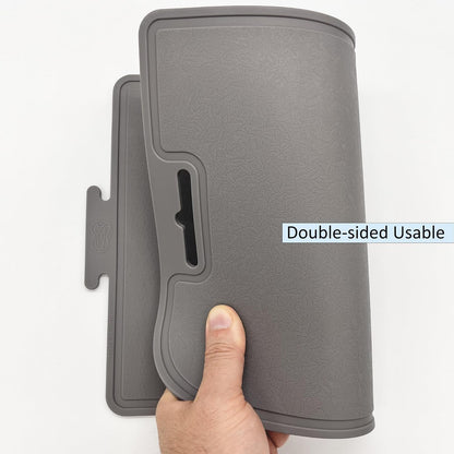 Korean Made Thick Silicone Double-Sided Usable Cutting Board 14.3" x 9.7" Foldable Design Drip Groove Grip Handle Dishwasher Safe 1PCS Gift for Mom (Mint) Stocking Stuffer