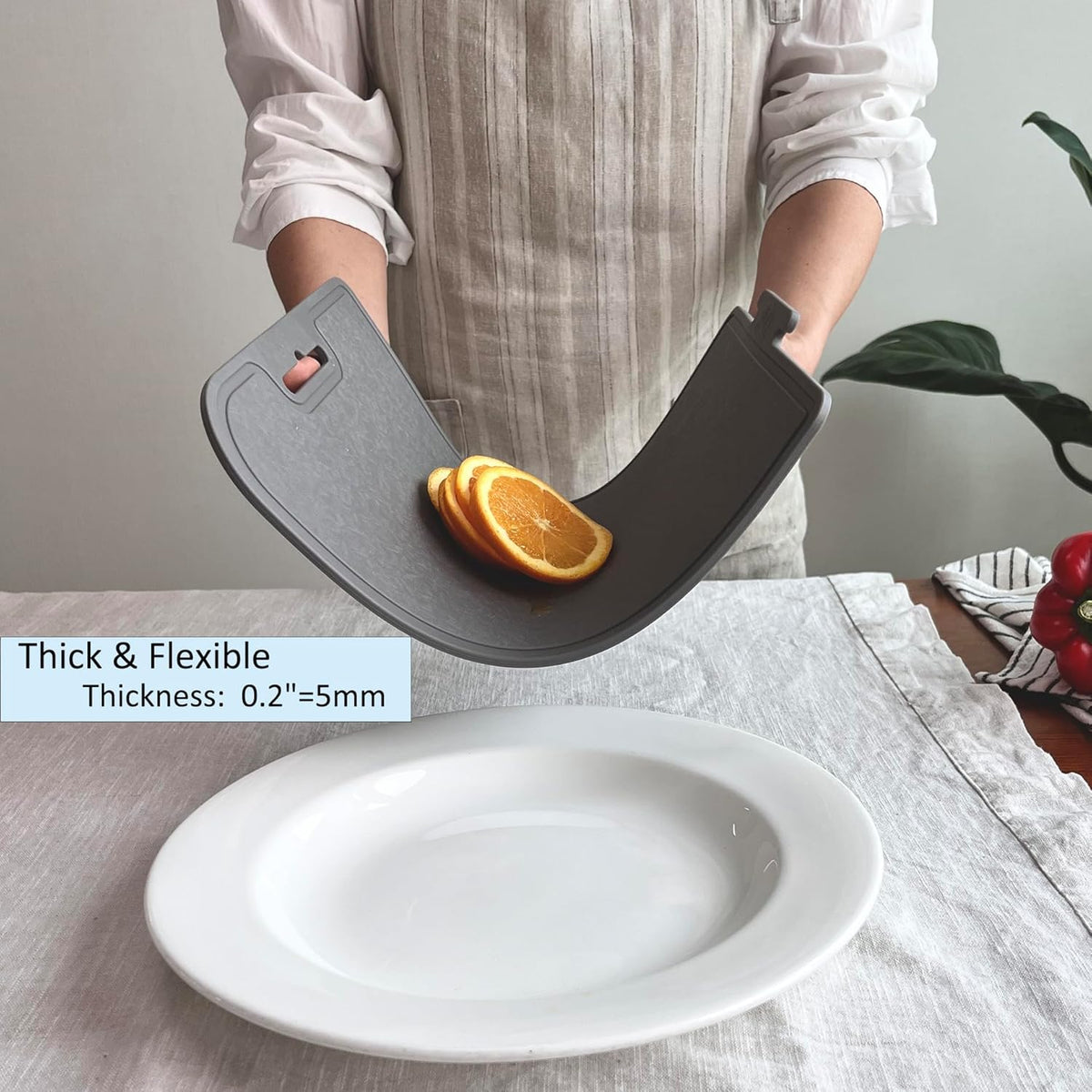 Korean Made Thick Silicone Double-Sided Usable Cutting Board 14.3" x 9.7" Foldable Design Drip Groove Grip Handle Dishwasher Safe 1PCS Gift for Mom (Mint) Stocking Stuffer