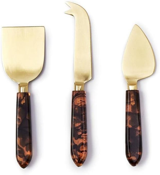 Tortoise Swirl Cheese Knives
