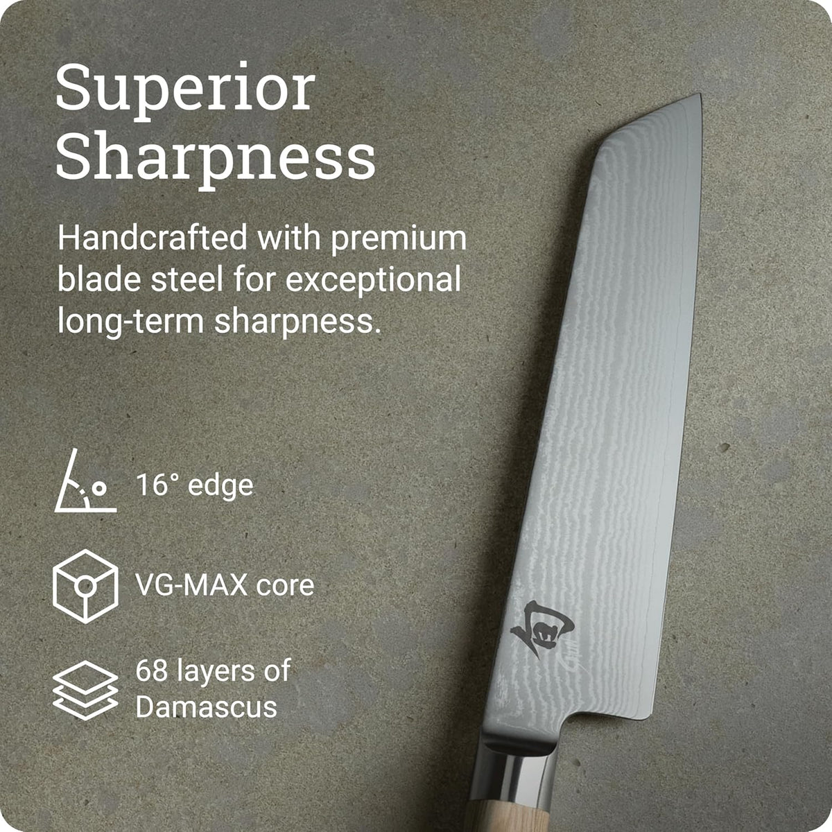 Classic Blonde 6.5" Master Utility Knife | Handcrafted Japanese Knife, Precision and Sharpness, VG-MAX Core, Damascus Stainless Steel Cladding, Pakkawood Handle