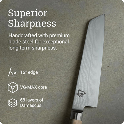 Classic Blonde 6.5" Master Utility Knife | Handcrafted Japanese Knife, Precision and Sharpness, VG-MAX Core, Damascus Stainless Steel Cladding, Pakkawood Handle