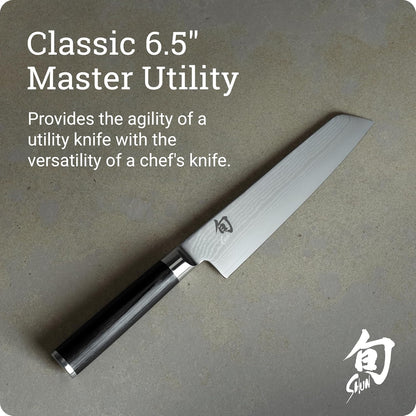 Classic Blonde 6.5" Master Utility Knife | Handcrafted Japanese Knife, Precision and Sharpness, VG-MAX Core, Damascus Stainless Steel Cladding, Pakkawood Handle