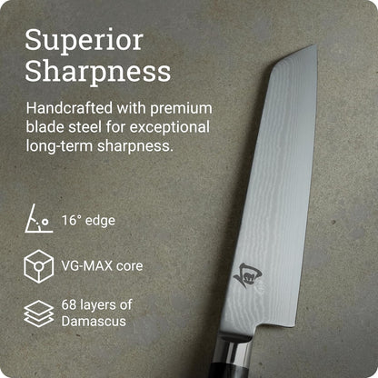Classic Blonde 6.5" Master Utility Knife | Handcrafted Japanese Knife, Precision and Sharpness, VG-MAX Core, Damascus Stainless Steel Cladding, Pakkawood Handle