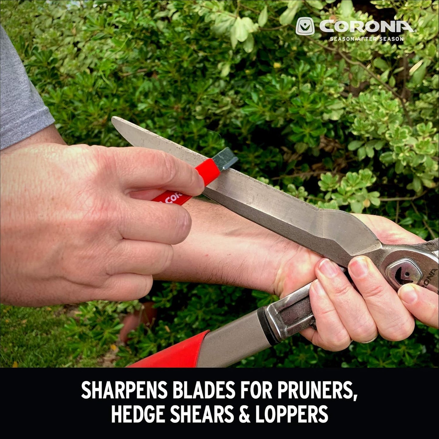Handheld Garden Tool Sharpener– Blade Sharpener for Pruning Shears, Loppers, Hedge Clippers & More