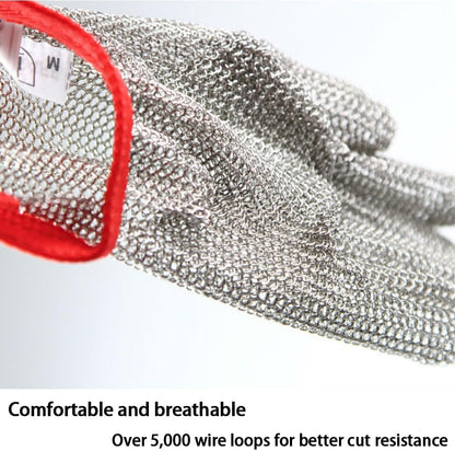 Stainless Steel Chainmail Gloves, Cutting Resistant Butchers Gloves, 304 Stainless Steel Wire, Metal Mesh, Kitchen