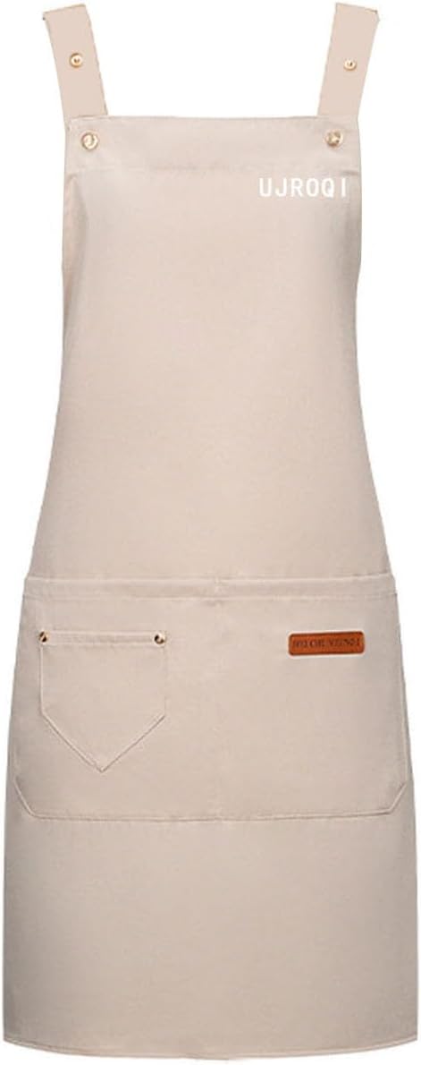 2 in 1 set Cross Strap Chef Apron with Detachable Waterproof Sleeves -Kitchen Bib Apron for Cooking, Grilling, BBQ