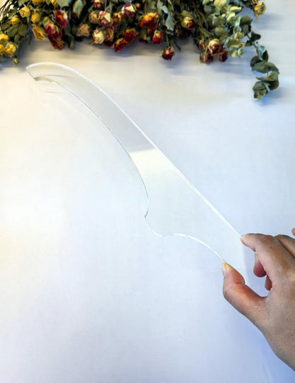 Bread Knife Handle Router Template – 15.9"x2.25" Laser-Cut Acrylic Guide for Custom Wooden Bow Knives & Handmade Kitchen Tools (15.9"x2.25")