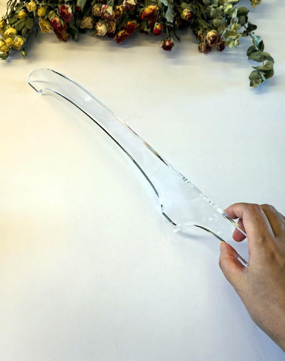 Bread Knife Handle Router Template – 15.9"x2.25" Laser-Cut Acrylic Guide for Custom Wooden Bow Knives & Handmade Kitchen Tools (15.9"x2.25")