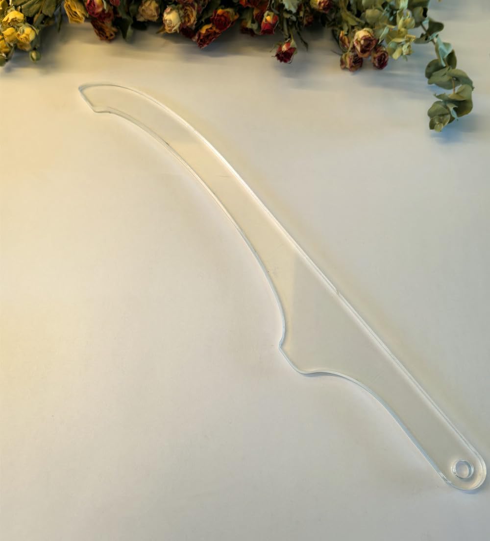 Bread Knife Handle Router Template – 15.9"x2.25" Laser-Cut Acrylic Guide for Custom Wooden Bow Knives & Handmade Kitchen Tools (15.9"x2.25")