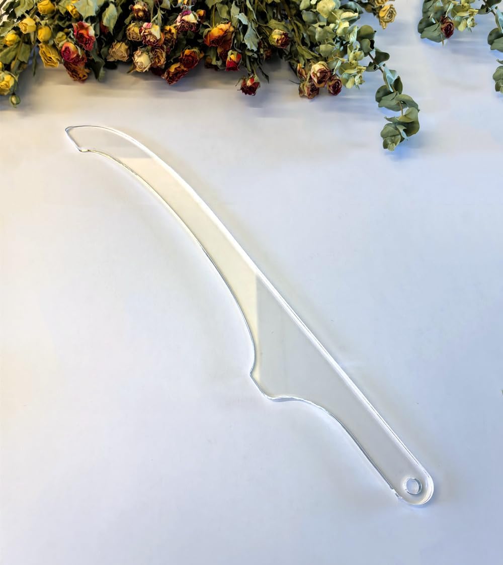 Bread Knife Handle Router Template – 15.9"x2.25" Laser-Cut Acrylic Guide for Custom Wooden Bow Knives & Handmade Kitchen Tools (15.9"x2.25")