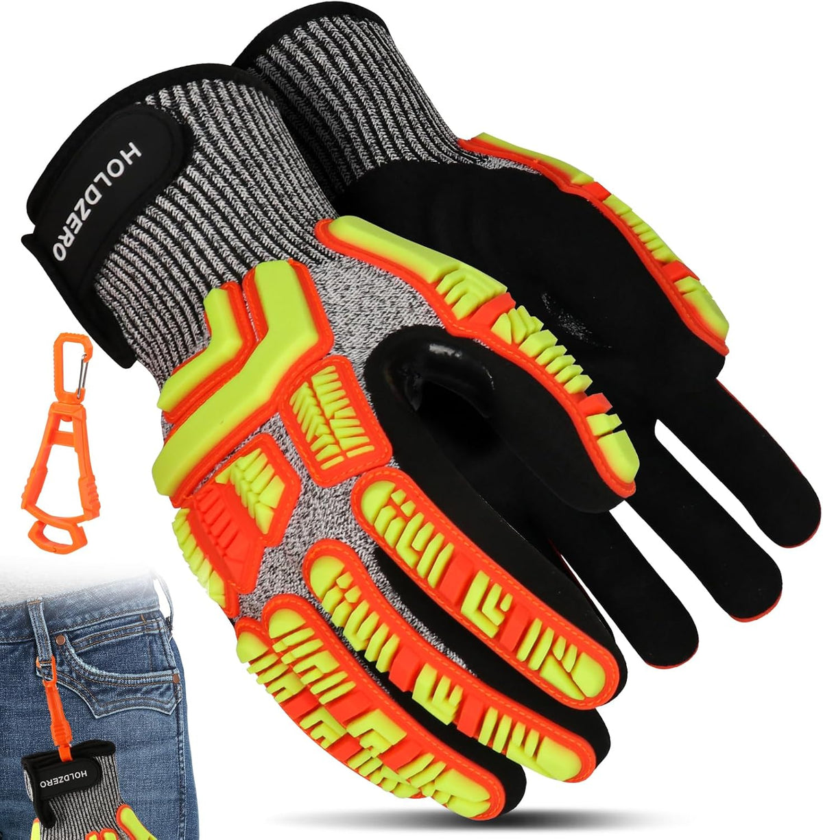 Protective Gloves Cut Resistant A3 Impact Resistant Touchscreen Sandy Nitrile Coating Reinforcement