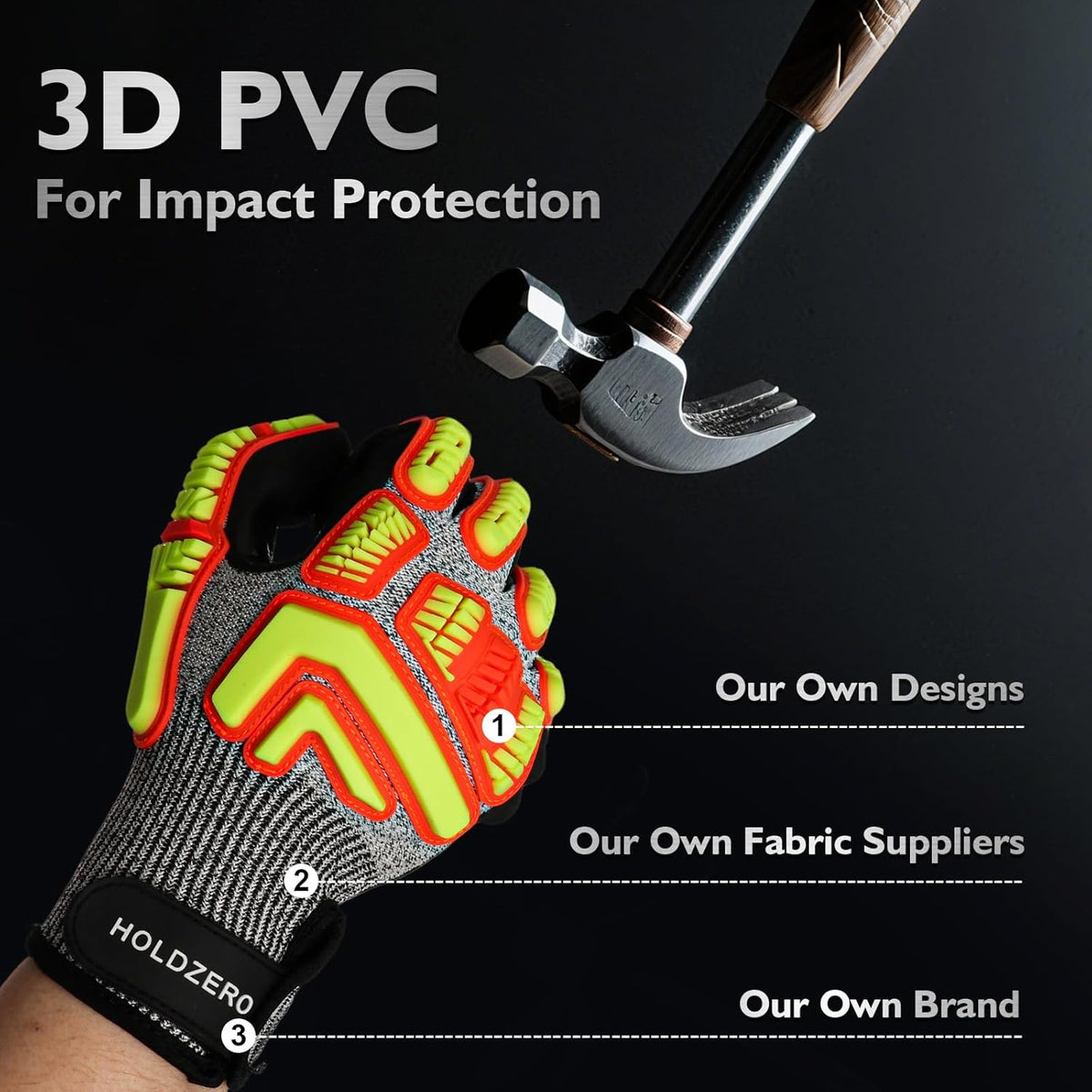 Protective Gloves Cut Resistant A3 Impact Resistant Touchscreen Sandy Nitrile Coating Reinforcement