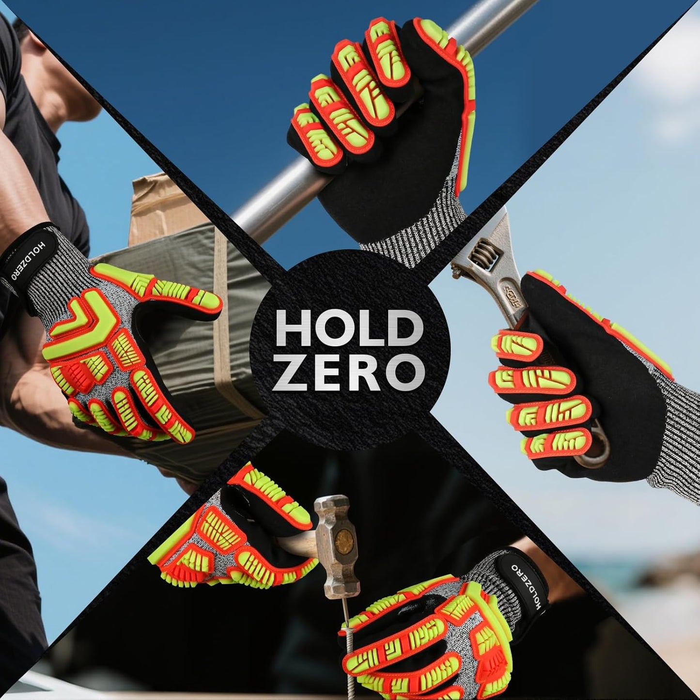 Protective Gloves Cut Resistant A3 Impact Resistant Touchscreen Sandy Nitrile Coating Reinforcement