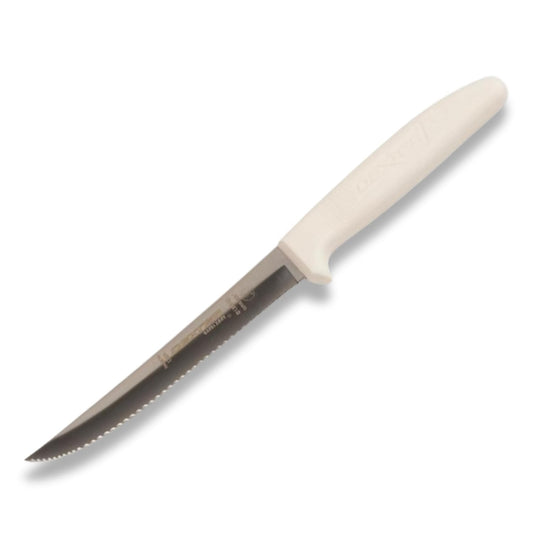 Sani-Safe 6" Scalloped Utility Knife | S156SC-PCP, High-Carbon Steel Blade, White Polypropylene Handle | NSF Certified, Made in USA
