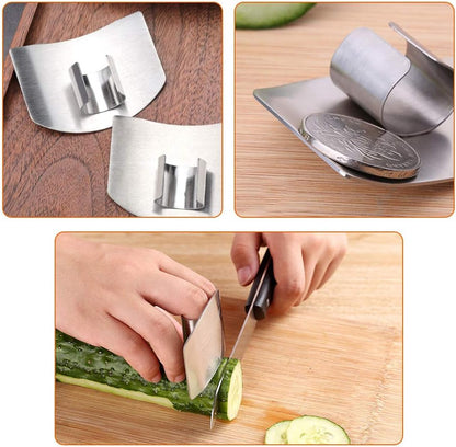 304Stainless Steel Finger Guards, New Finger Hand Protector for Cutting Food, 3 Packs, when Cutting, Slicing, Dicing, Chopping Vegatables, Kitchen Tool Knife Shields Guards Avoid Hurting