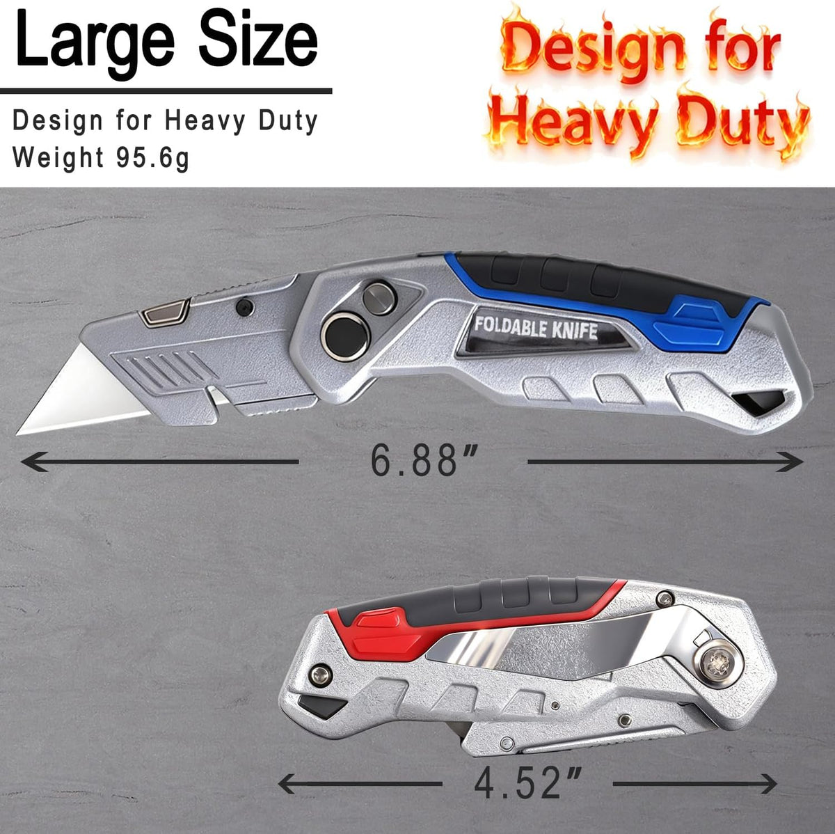 10-Pack Heavy Duty Folding Box Cutter Set, Utility Razor Knife | with 30 Replacement Blades, Professional Utility Razor Knife