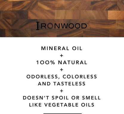 Gourmet Large End Grain Cutting Board and Mineral Oil Set, Includes 14" x 20" Chopping Board and 8oz of Butcher Block Oil