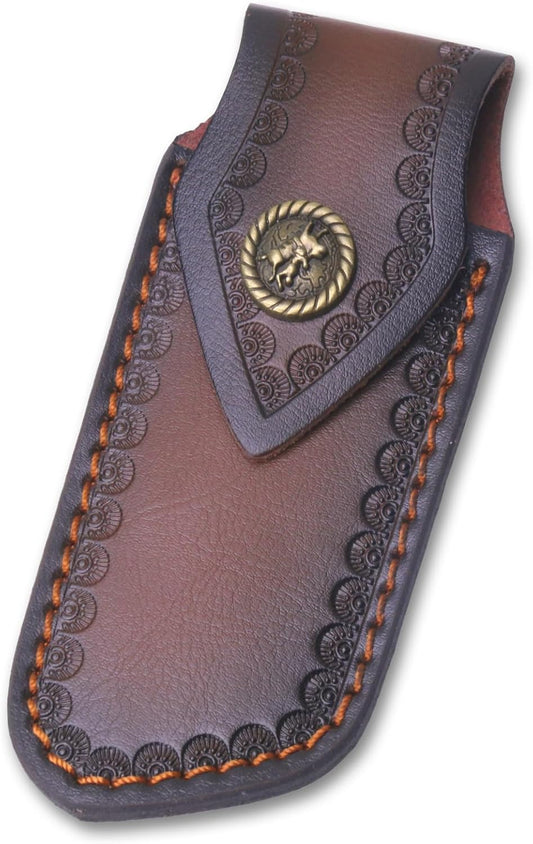 4.5" Pocket Sheath, Genuine Leather Sheaths for Belt, Buck Pocket Holster Case, Shop Sheath Holder for Men (Large-5.47 * 2.48in)