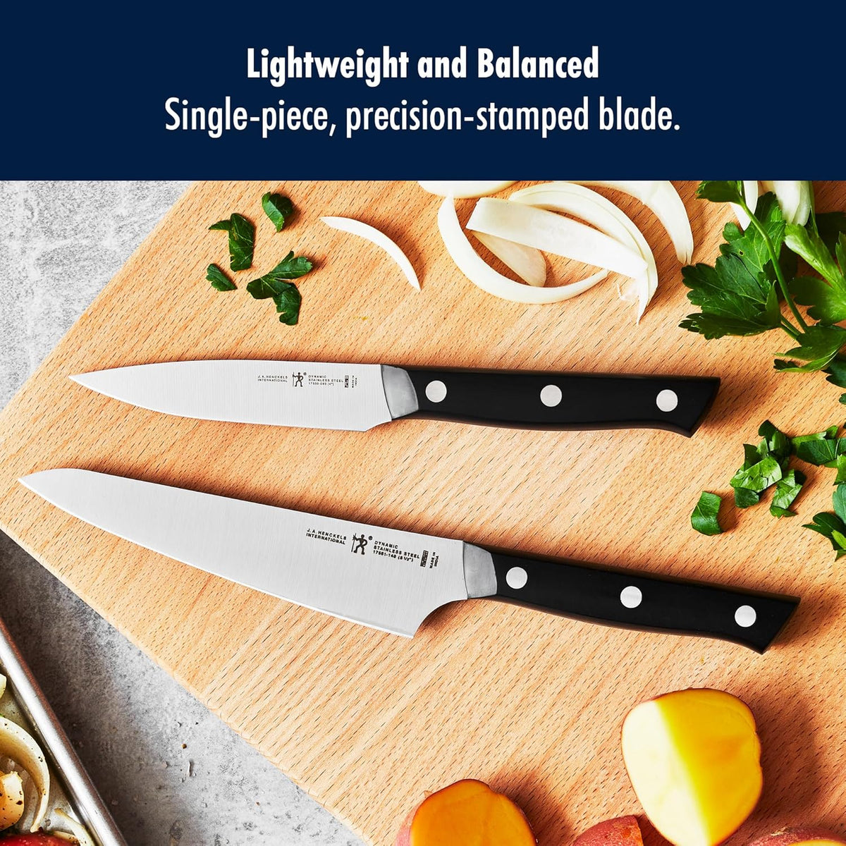 Dynamic Razor-Sharp 2-pc Compact Chef Knife Set, German Engineered Informed by 100+ Years of Mastery