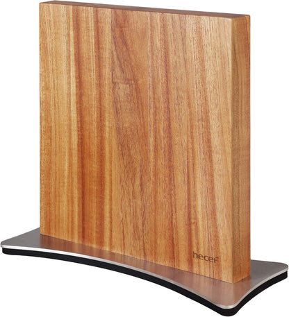 Magnetic Knife Block Holder, Double-Sided Storage | Strong Enhanced Magnets, Premium Wood, Non-Slip Stainless Steel Base, Multifunctional Rack Storage, Gift-Ready Packaging
