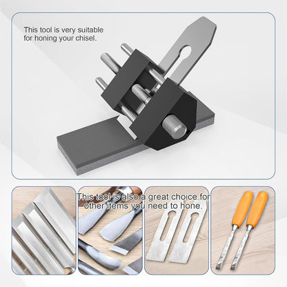 Precise Chisel Sharpening Jig Kit, Honing Guide System for Woodworking Chisels and Planes (5/32" to 3"), Chisel Honing Guide with Adjustable Angle Fixture and Angle Gauge