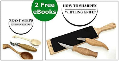 Wood Carving Bent Gouge K8a/14 0.55" - Spoon Carving Tools - Woodworking Hand Chisel Compact Wood Carving Knife for Beginners and Profi - Hobbies for Adults and Kids - Carbon Steel Blade