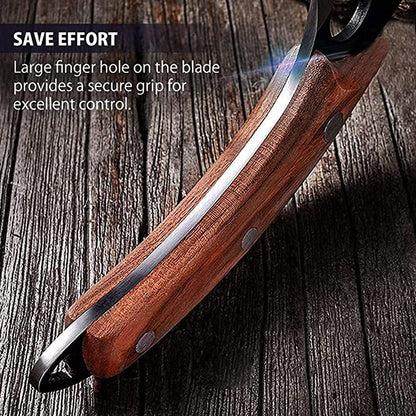 Butcher Knife for Meat Cutting, Hand Forged Viking Boning Knife with Ergonomic Wood Handle, High Carbon Steel Chinese Chef Knife for Camping, Outdoor, BBQ, Birthday Gift for Men