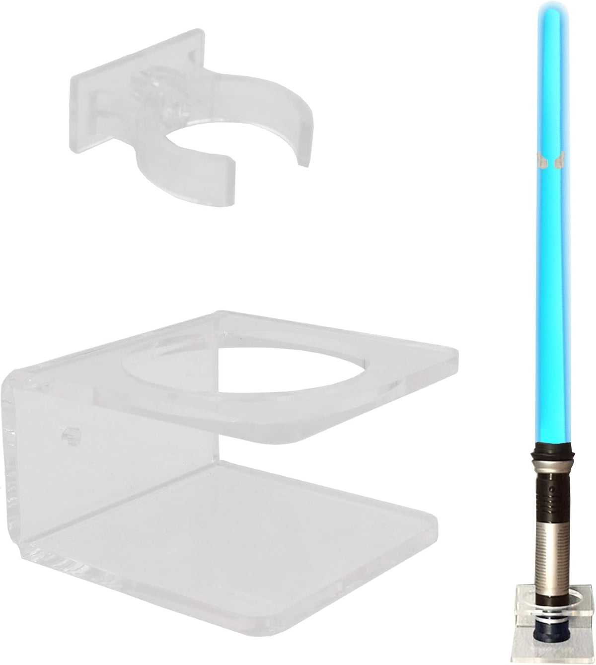 Clear Light saber Wall Mount Wall Rack Wall Holder - Hardware Included.