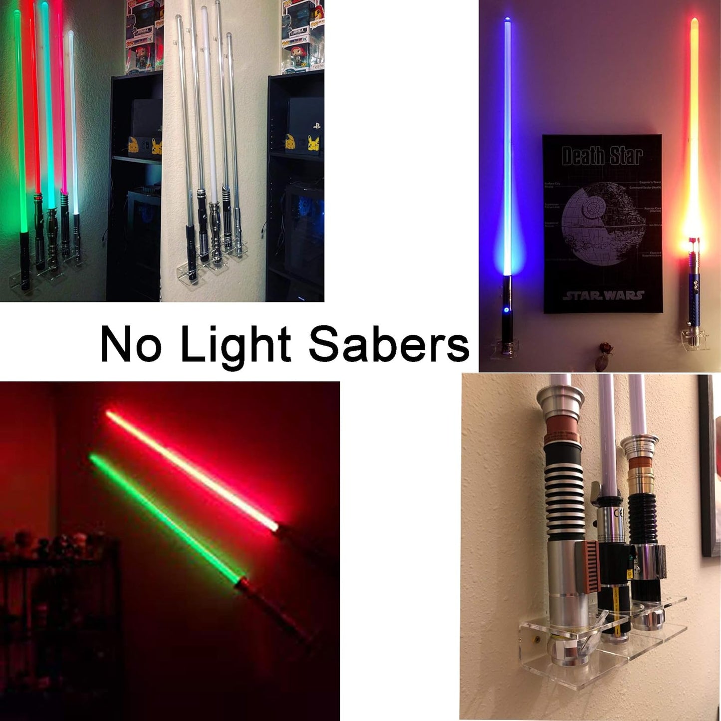 Clear Light saber Wall Mount Wall Rack Wall Holder - Hardware Included.